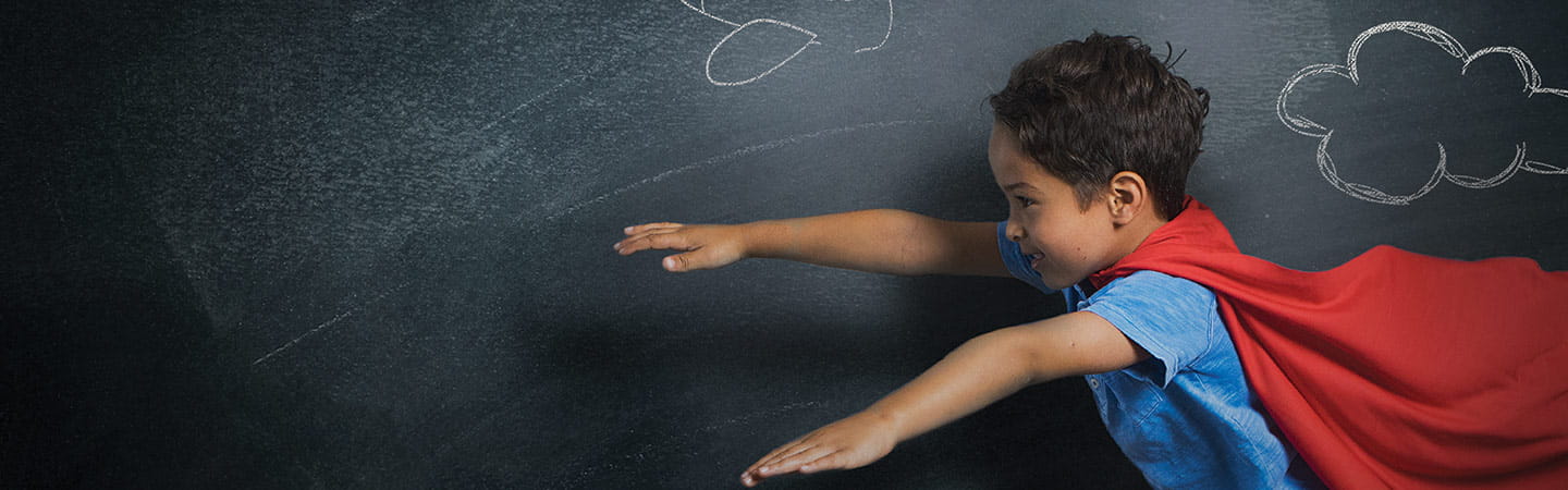 Child in superhero costume