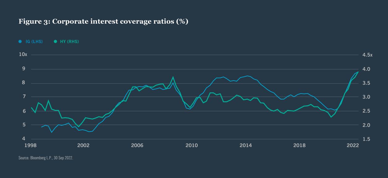 Corporate interest coverage ratios