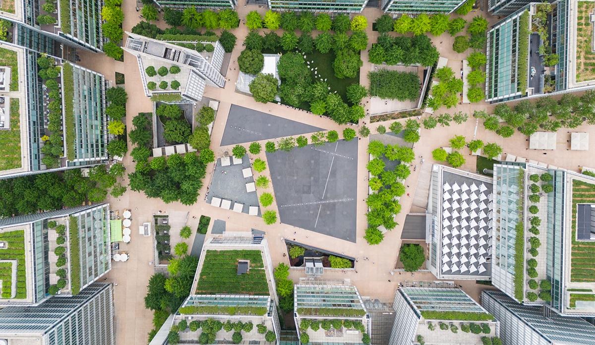 View of greenery and buildings