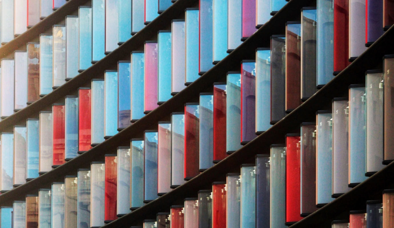 mutli colored reflective windows